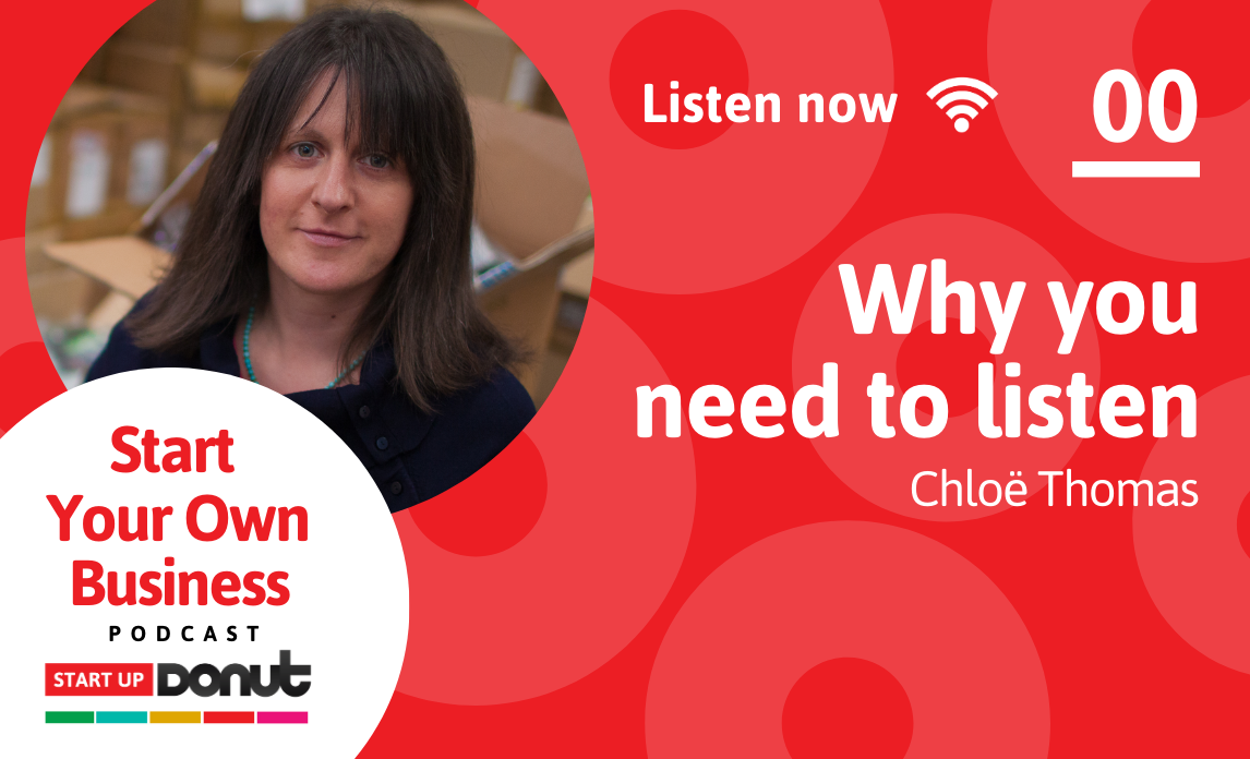 Cover image for the trailer for the Start Your Own Business podcast featuring Chloe Thomas