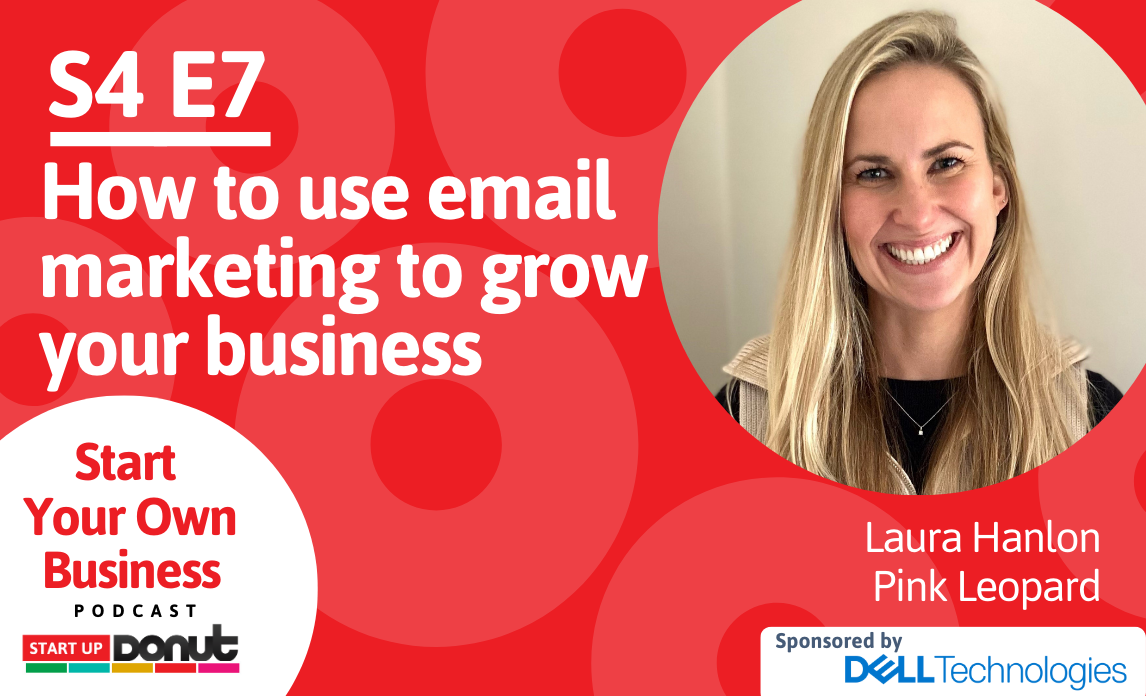 Cover image for S4E7 of the Start Your Own Business podcast titled How to use email marketing to grow your business with Laura Hanlon as our special guest