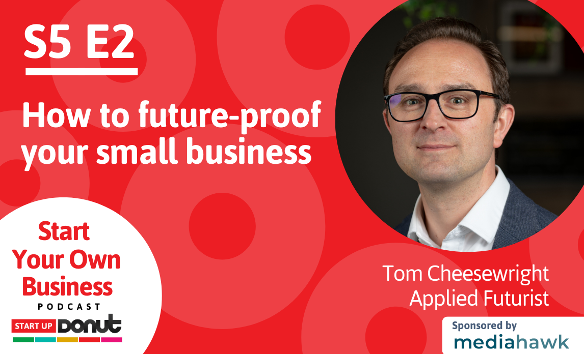 Cover image for Start Your Own Business podcast episode titled How to future-proof your small business with Tom Cheesewright as our special guest